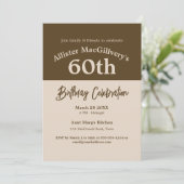 Casual 60ste Verjaardagsuitnodiging voor Hem - Bru Kaart (Staand voorkant)