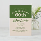 Casual 60ste Verjaardagsuitnodiging voor Hem - Gro Kaart (Staand voorkant)