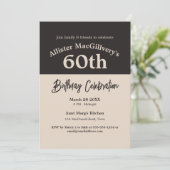 Casual 60ste Verjaardagsuitnodiging voor Hem - Zwa Kaart (Staand voorkant)