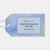 Casual Abstract Blauw Geel Patroon Welkom Cadeaulabel (Achterkant Horizontaal)