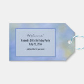 Casual Abstract Blauw Geel Patroon Welkom Cadeaulabel (Voorkant (Horizontaal))