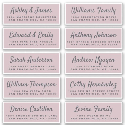 Casual Adresetiketten voor weduwschappen met scrip Sticker (Voorkant)