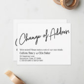 Casual adreswijziging Eenvoudige bekendmaking Notitiekaartje (Voorkant / Achterkant in situ)