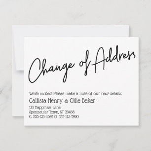 Casual adreswijziging Eenvoudige bekendmaking Notitiekaartje