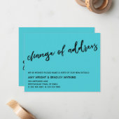 Casual adreswijziging Turquoise Notitiekaartje (Voorkant / Achterkant in situ)