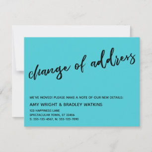 Casual adreswijziging Turquoise Notitiekaartje