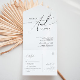 Casual afdichting en verzending van minieme script all in one uitnodiging