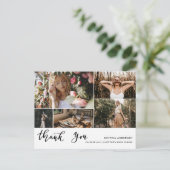 Casual Afstuderen Bedankt Script Photo Collage Briefkaart (Staand voorkant)