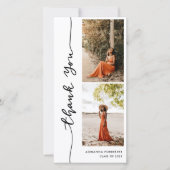 Casual Afstuderen foto | Elegant bedankscript Bedankkaart (Voorkant)