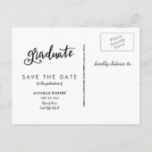 Casual Afstuderen handgeschreven script | Foto Aankondigingskaart (Achterkant)