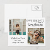 Casual | Afstuderen | Save the date | Foto Aankondigingskaart (Voorkant / Achterkant)