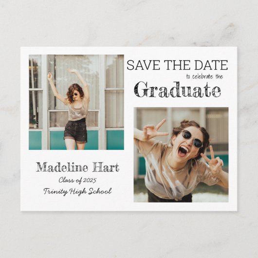 Casual | Afstuderen | Save the date | Foto Aankondigingskaart (Voorkant)