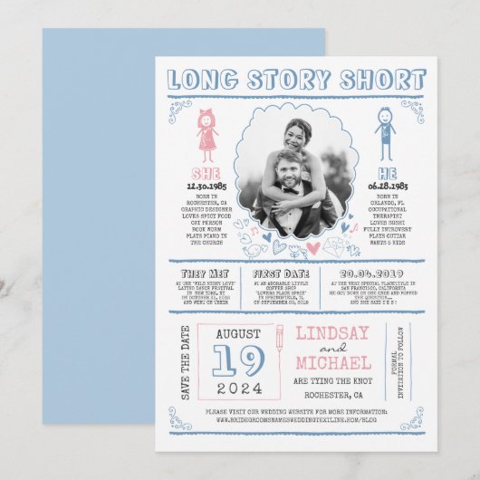 Casual afvuren en klikken sparen de Datum Foto Save The Date (Voorkant / Achterkant)