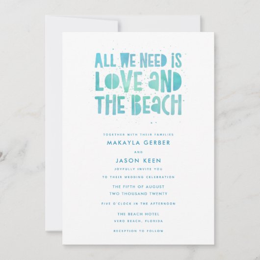 Casual alles wat we nodig hebben is een liefdeswed kaart (Voorkant)