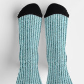 Casual Aqua Corduroy Stripe Pattern  Sokken (Top)