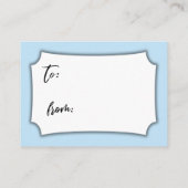 Casual Babyblauw beeldscherm Baby shower Geen ompa Informatiekaartje (Achterkant)