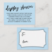 Casual Babyblauw beeldscherm Baby shower Geen ompa Informatiekaartje (Voorkant / Achterkant)