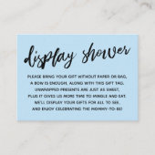 Casual Babyblauw beeldscherm Baby shower Geen ompa Informatiekaartje (Voorkant)