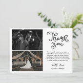 Casual Bedankt Script Wedding Photo Collage (Staand voorkant)