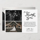 Casual Bedankt Script Wedding Photo Collage (Voorkant / Achterkant)