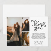 Casual Bedankt Script Wedding Photo Collage (Voorkant / Achterkant)