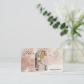 Casual beige | Moderne Visitekaartjes voor de door (Staand voorkant)