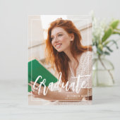 Casual Beige Twee foto Senior Afstuderen Kaart (Staand voorkant)