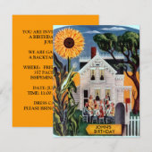 CASUAL BIRTHDAY-PARTIJINVITATIE ~ EZ2 AANGEPASTE M KAART (Voorkant / Achterkant)