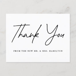 Casual Black Script Weddenschap Hartelijk dank Briefkaart