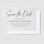 Casual Black Script Wedding Sla de datum op Vellum Uitnodigingen (Offset)