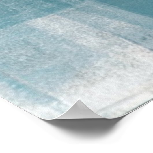 'Casual' Blauwgroen en zwart Abstract Poster afdru (Hoek)