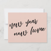 Casual Blush Nieuwjaar Nieuwjaarsaankondiging Notitiekaartje (Voorkant)