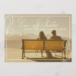 Casual border Weddenschap Love and Bedankt Typogra