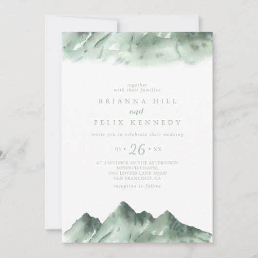 Casual bruiloft in Groene bergen Kaart (Voorkant)