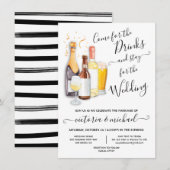 Casual bruiloft Kom voor drink uitnodiging (Voorkant / Achterkant)