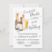 Casual bruiloft Kom voor drink uitnodiging (Voorkant)