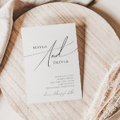 Casual bruiloft met miniatuurscript kaart