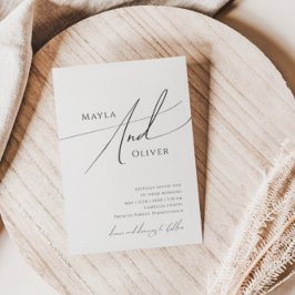 Casual bruiloft met miniatuurscript kaart