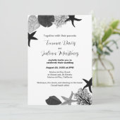 Casual bruiloft met zwarte grijze riem kaart (Staand voorkant)