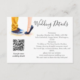 Casual bruiloft moderne script paar illustratie informatiekaartje