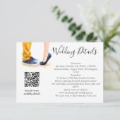 Casual bruiloft moderne script paar illustratie informatiekaartje (Staand voorkant)