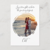 Casual bruiloft moderne script paar illustratie informatiekaartje (Achterkant)