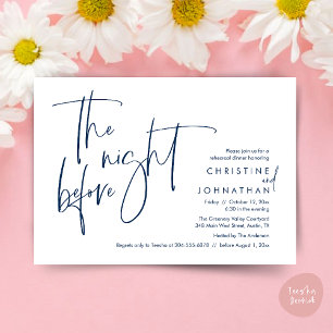 Casual bruiloft repetitie diner, de avond ervoor kaart