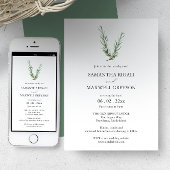 Casual bruiloft uitnodigingen Waterverf Rozemarijn