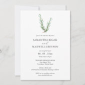 Casual bruiloft uitnodigingen Waterverf Rozemarijn (Voorkant)