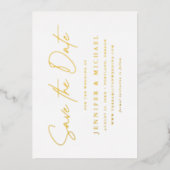 Casual bruiloft waarop de datum wordt opgeslagen folie uitnodiging (Voorkant)