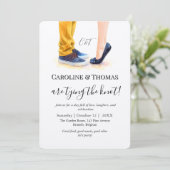 Casual bruiloft Waterverf paar illustratie Kaart (Staand voorkant)