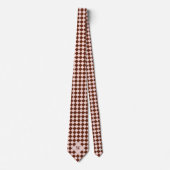 Casual bruin geruit monogram stropdas (Voorkant)