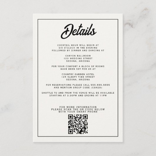 Casual Cactus Bruiloft Informatiekaartje (Voorkant)