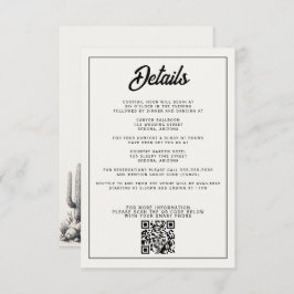 Casual Cactus Bruiloft Informatiekaartje